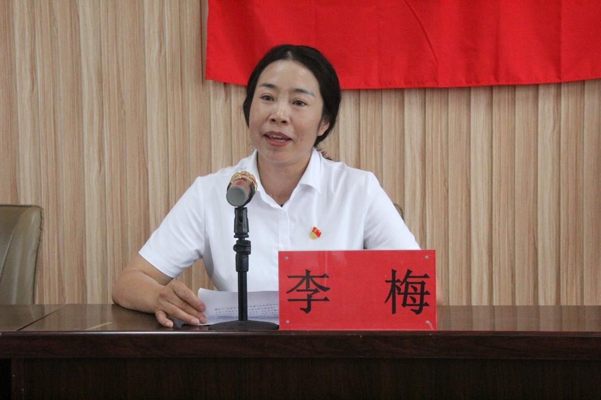李梅为卧龙社区党员讲党课